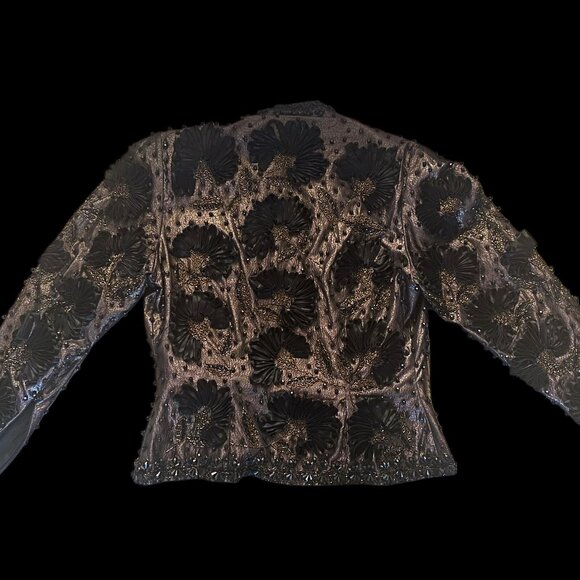 Black Tie, size 8 beaded jacket in bronze and black - Picture 2 of 4